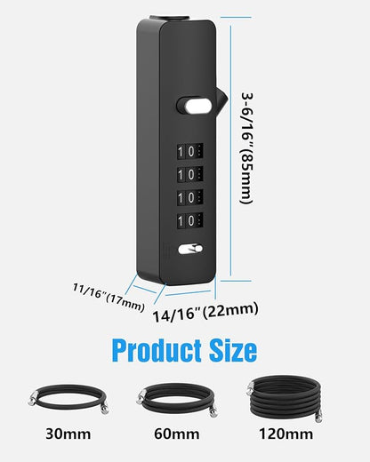 Combination Lock, 4-Digit Steel Cable Locks - Image 4