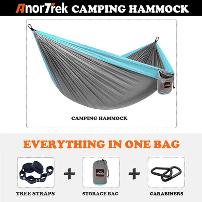 Camping Hammock, Super Lightweight Portable Parachute Hammock with Two Tree Straps Single or Double Nylon Travel Tree Hammocks for Camping Backpacking Hiking
