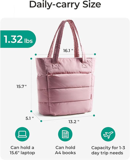 BAGSMART Tote Bag for Women, Lightweight Puffy Tote Bag - Image 2