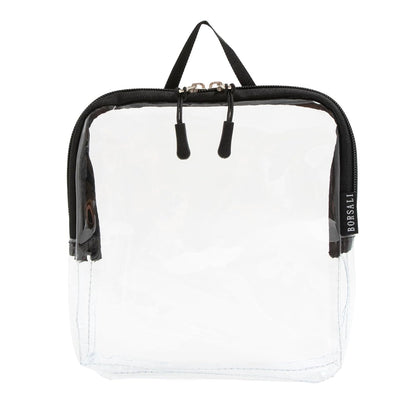 BORSALI TSA-Approved Quart-Sized Bag for Carry-On Travel - One (1) Quart Clear Toiletries, Cosmetic and 3-1-1 Liquids Toiletry Bag - Black With Handle