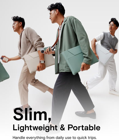 MOFT Laptop Carry Sleeve, 2-in-1 Laptop Bag & Stand for 14" MacBook Air/Pro & Dell/HP/Lenovo/Asus, Stylish Slim Computer Sleeve Bag with Expandable Storage for Computer Accessories, Seafoam