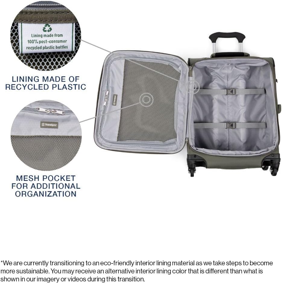 Travelpro Maxlite 5 Softside Expandable Carry-On Luggage with Spinner Wheels, Lightweight, 19-Inch — Slate Green