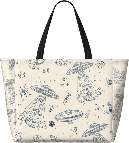 Beach Bag for Women Beach Tote Bag Waterproof Sandproof Large Bags with Zipper Big Capacity for Vacation Travel