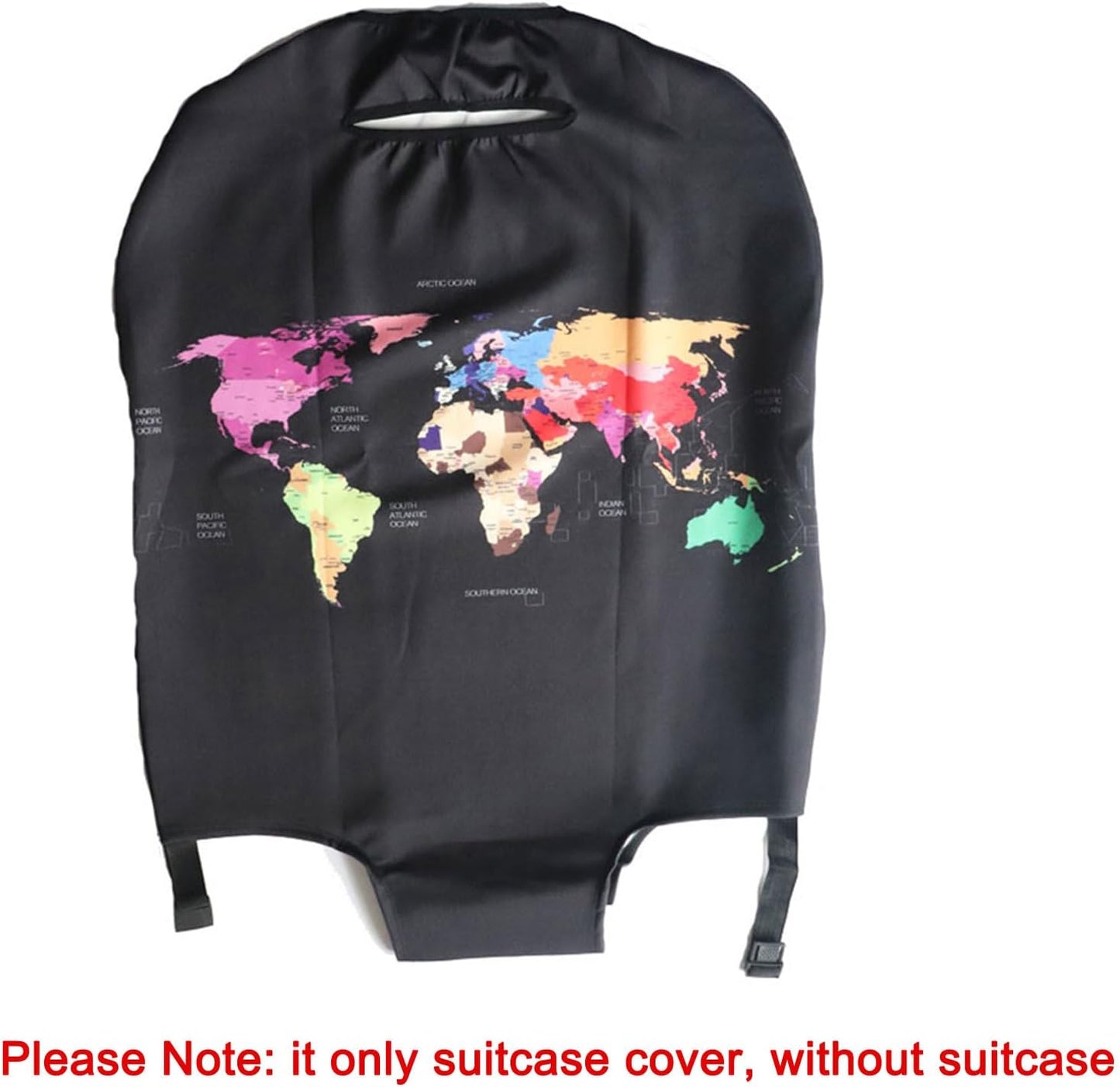 MosaiRudo Thicker Luggage Cover Elastic Suitcase Cover Protector Fits 18-32 Inch Suitcase Travel Accessories (World Map, M-)