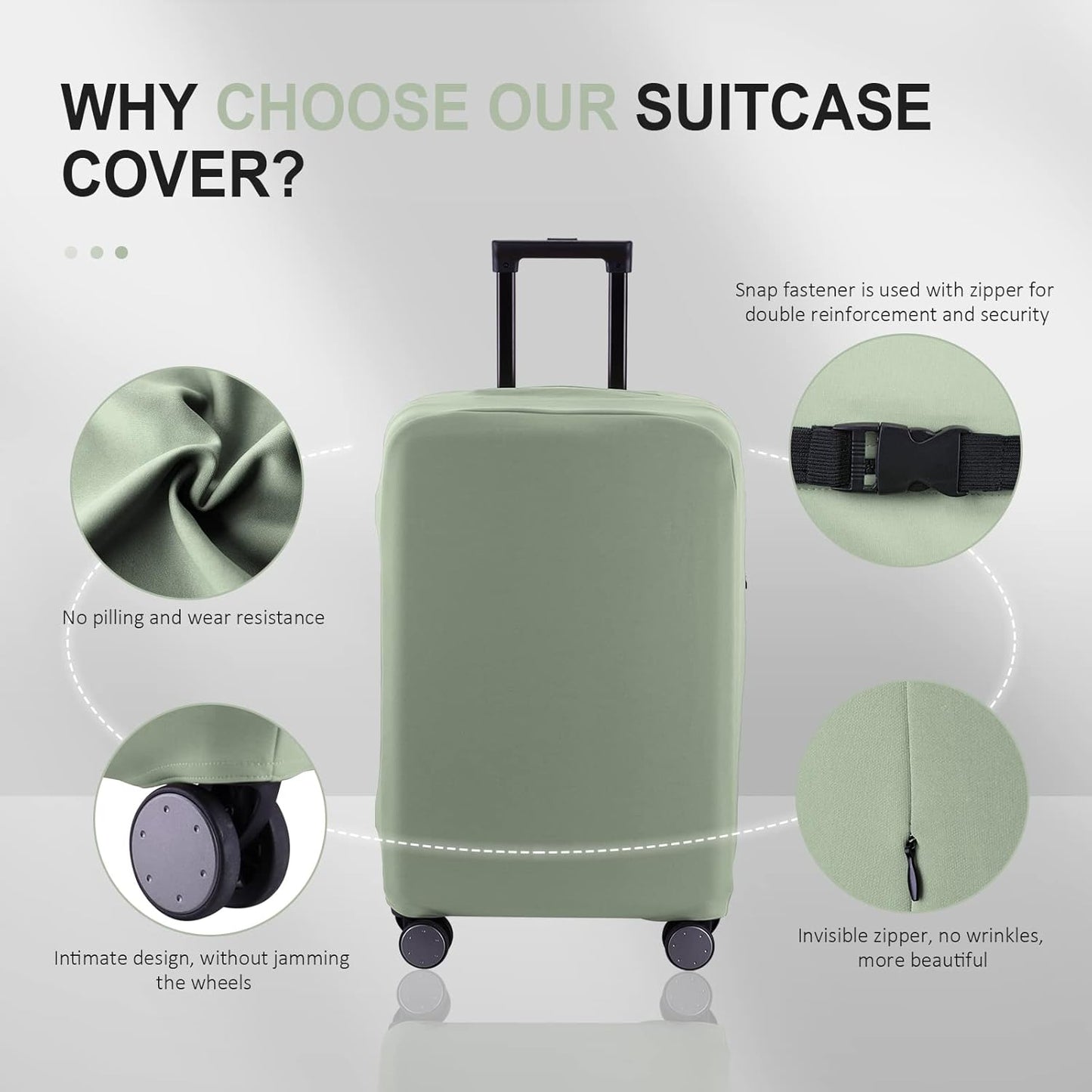 Travel Luggage Cover Suitcase Protector Scratch-Resistant Fit 19-31 Inch Suitcase, Not Included Suitcase (Cyan, 3XL(32-33inch))