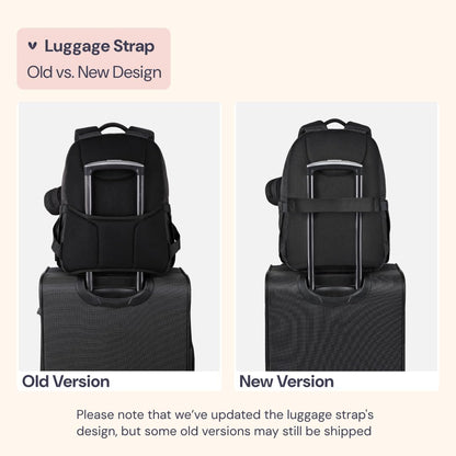 BabbleRoo Diaper Bag Backpack, Travel Backpack with Changing Pad, Pacifier Case & Stroller Straps, Multifunction, Waterproof, Unisex – Black