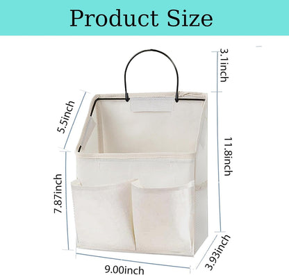 4pcs Wall Hanging Storage Bag,Wall Hanging Organizer bags with Pockets, Wall Organizer Storage for Dormitory Bathroom Bedroom (White-upgraded)