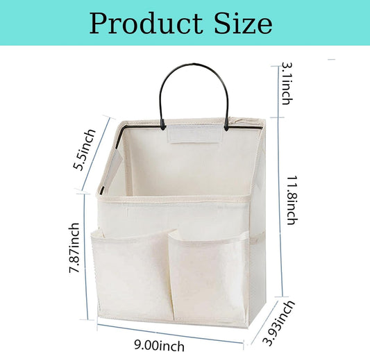 4pcs Wall Hanging Storage Bag,Wall Hanging Organizer bags with Pockets, Wall Organizer Storage for Dormitory Bathroom Bedroom (White-upgraded)