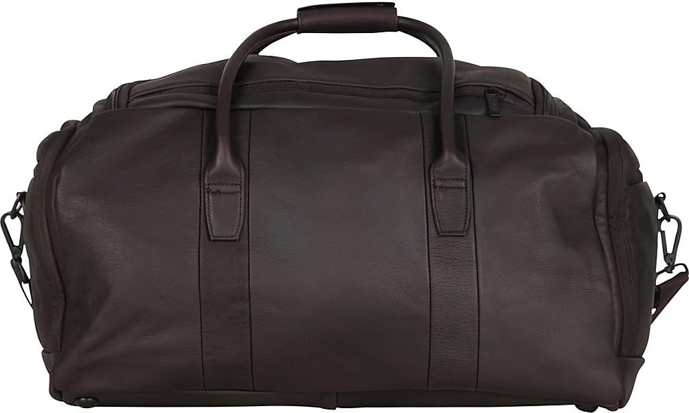 Kenneth Cole REACTION Duff Guy Colombian Leather 20" Single Compartment Top Load Travel Duffel Bag, Black