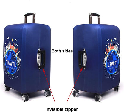 MosaiRudo Thicker Luggage Cover Elastic Suitcase Cover Protector Fits 18-32 Inch Suitcase Travel Accessories (Travel, L)