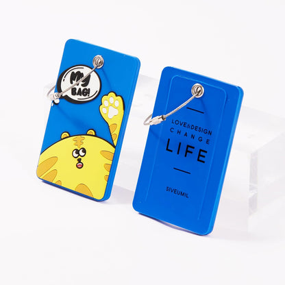 2PCS 2303 Bright Silicone Luggage tag (Dark blue)