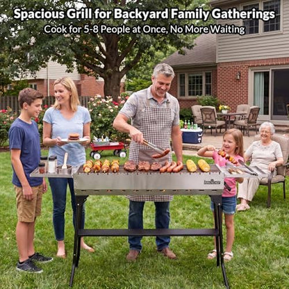 Charcoal Grill, Foldable Portable BBQ Grill for Camping & Backyard