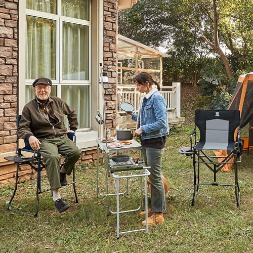 EVER ADVANCED Portable 30.7" Seat Height Tall Camping Directors Chair