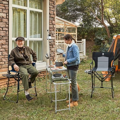 EVER ADVANCED Portable 30.7" Seat Height Tall Camping Directors Chair