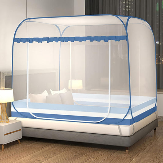 Jsanh Folding Mosquito Net Tent Canopy Curtains for Beds Pop Up Mosquito Net Tent King Size Portable Mosquito Netting with Bottom for Baby Adults(L80xW80XH62 inch