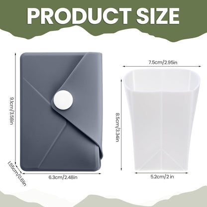 LemonRoad Silicone Folding Camping Cup Card Design Collapsible Silicone Travel Cup Waterproof 250 ml for Camping Outdoors International Travel(Blue)