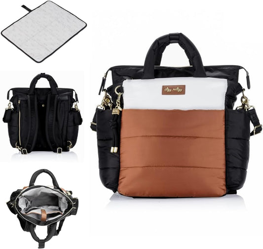 Itzy Ritzy Dream Convertible Diaper Bag Tote Backpack - Baby Diaper Bag with 14 Pockets, Changing Pad & More (Coffee & Cream)