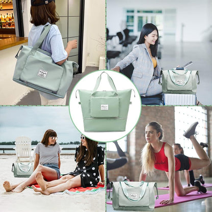 Large Capacity Foldable Travel Bag Expandable Portable Carry on Bag Dry&Wet Separation Sports Duffel Bags