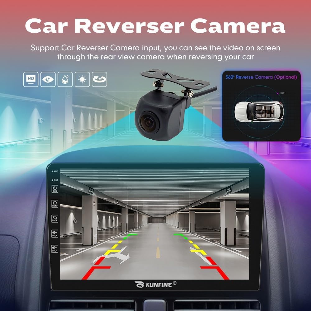 Kunfine Car CarPlay Android Auto Navigation Stereo GPS Radio Reverse Camera Display 9" IPS Touchscreen Headunit Tablet Pad Media Player for Subaru Forester 2007-2013, if Applicable Octa Core 6G+128G