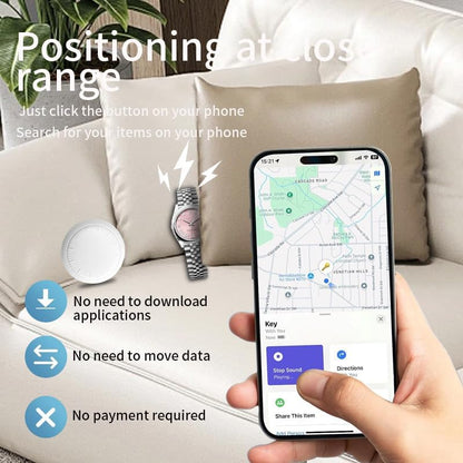 Luggage Tracker, Key Finder, pet Tracker, Smart Bluetooth Tracker paired with Find My (iOS only), Wallet Item Locator, Key, Replaceable Battery (White)