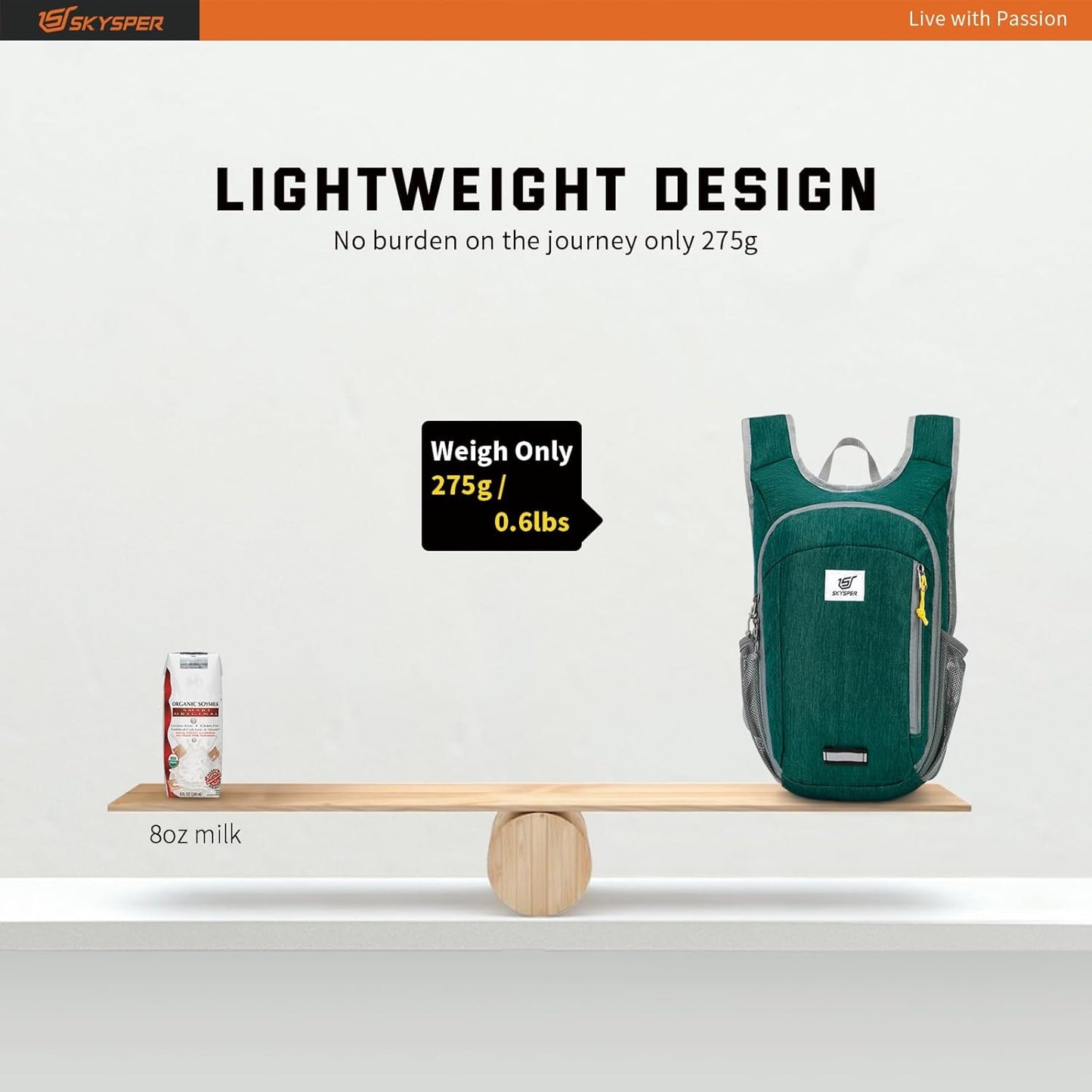 SKYSPER Small Daypack 10L Hiking Backpack Packable Lightweight Travel Day Pack for Women Men