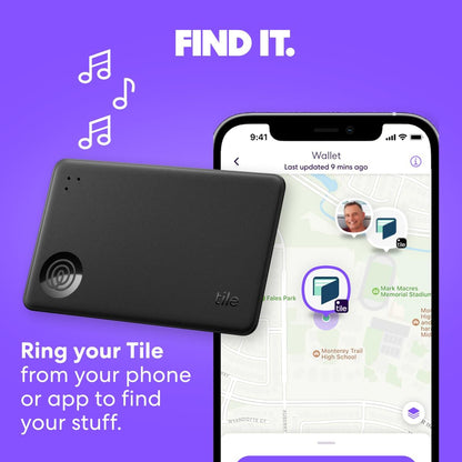 Tile by Life360 Slim - Wallet Finder, Bluetooth Tracker and Item Locator for Luggage Tags, Passports and More. Both iOS and Android Compatible. Phone Finder. 1-Pack (Pink Punch)