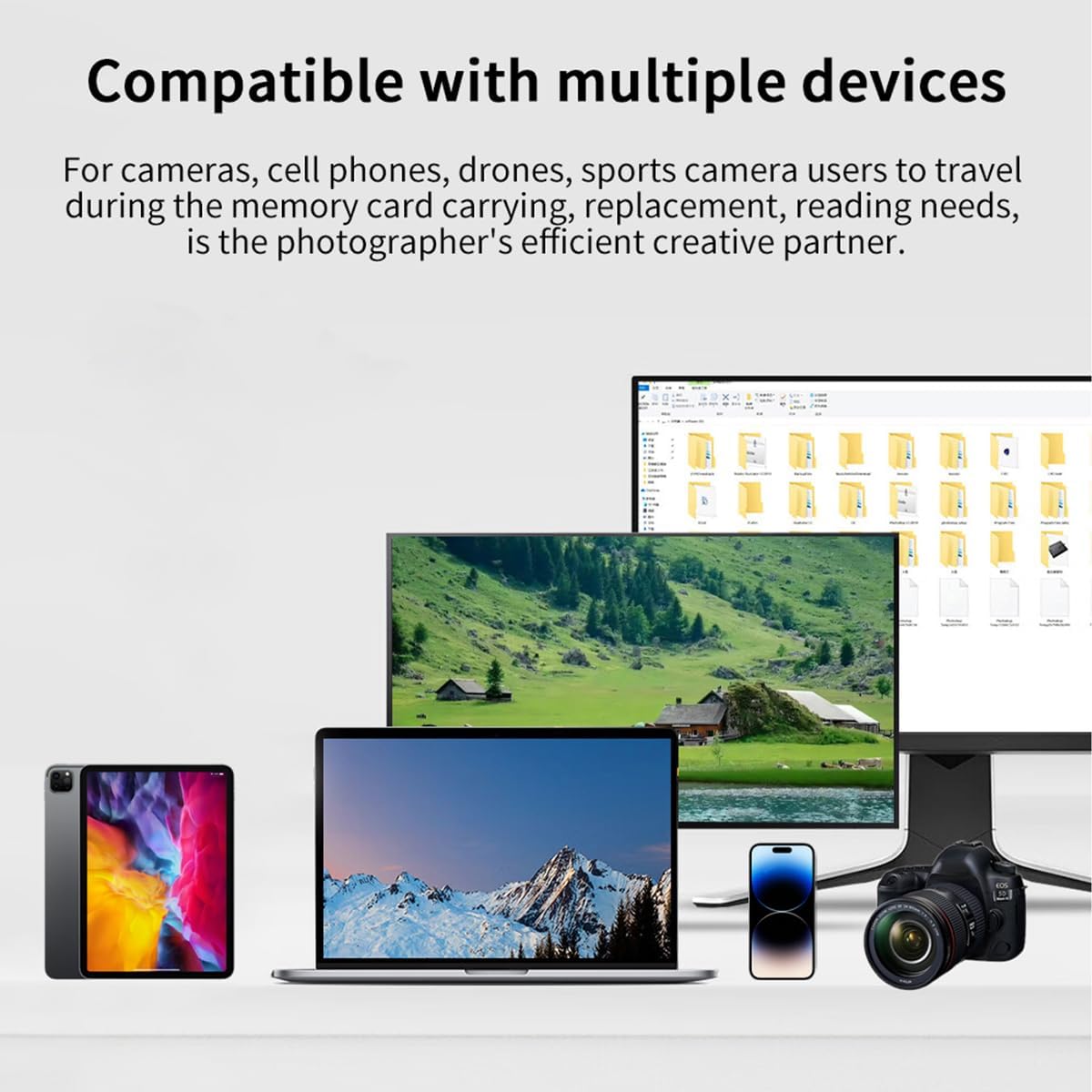 2 in 1 Micro SD Card Reader Case TF Card Holder Carrying Case,Dual Card Reader,Memory Card Organizer Waterproof with OTG,6 TF/4 SD/2 SIM Cards Slots for Computer ipad iPhone/Android Smartphone