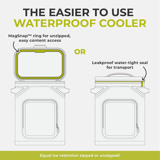 CORE Magnetic Leak Proof Soft Cooler with Waterproof Zipper | Insulated Bag Portable Ice Chest Box | Best Soft Cooler for Food & Beverages for Tailgating, Car Camping, Travel, and Family Beach Picnics