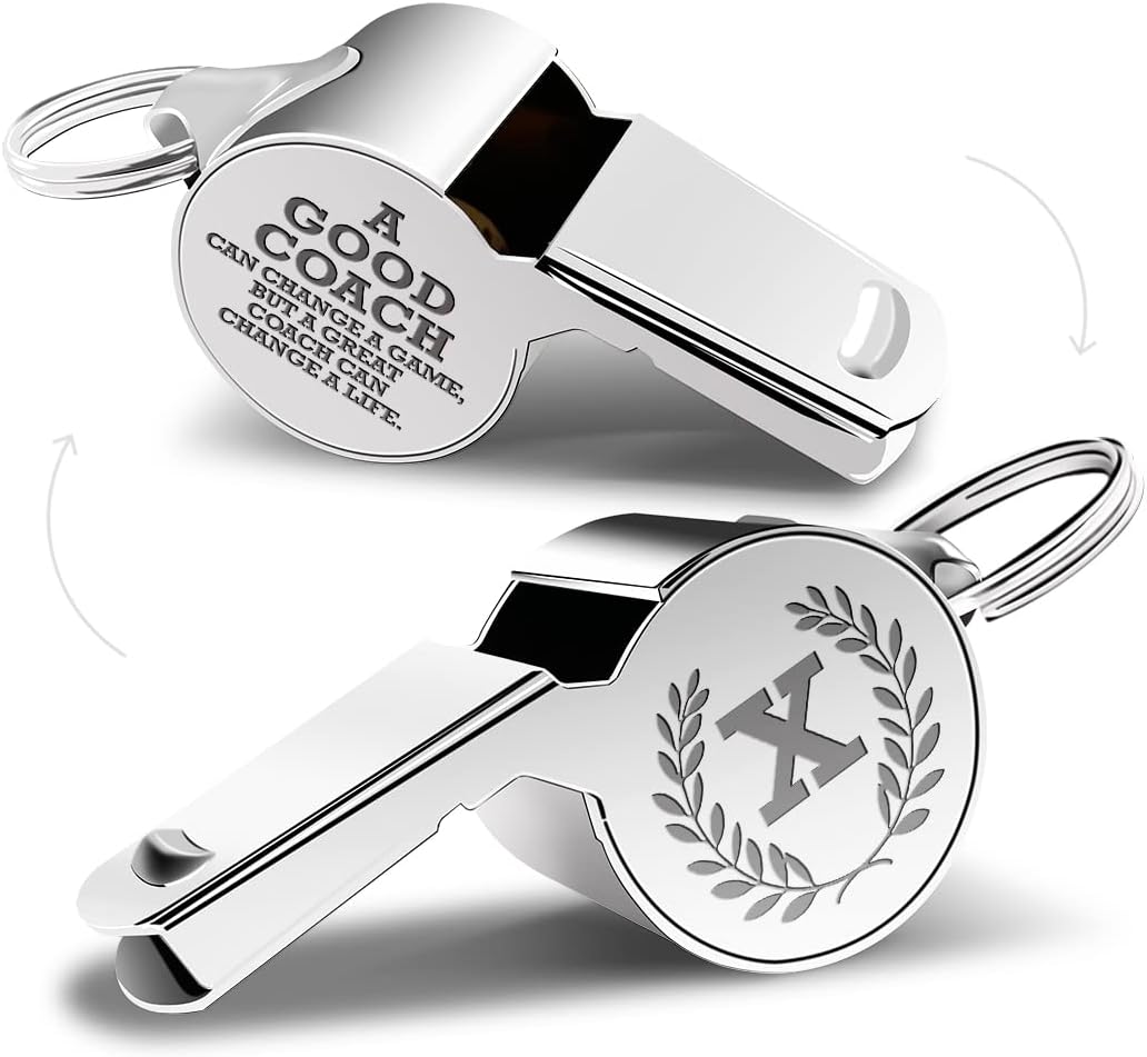 Letters Coach Gifts, Whistle for Coaches, Whistle Emergency, Thank You Coach Gifts, Coaches Whistle with Lanyard Cheer Coach Gift for Men Women Teachers Referees School Sports Coach Outdoor, Letter X
