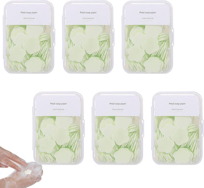 600PCS Portable Mini Soap Sheets – Scented Disposable Hand Washing Paper, Travel-Friendly & Water-Soluble Soap for Camping, Hiking & Outdoor Use