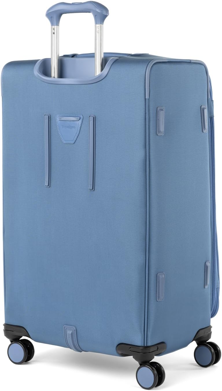 Travelpro VersaPack+ Lightweight Softside Expandable Checked Luggage, 8 Spinner Suitcase, TSA Lock, Men and Women, Checked Large 29-Inch, Elemental Blue