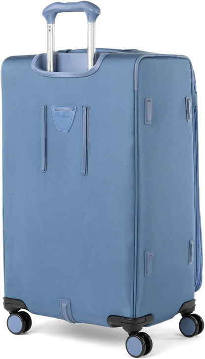 Travelpro VersaPack+ Lightweight Softside Expandable Checked Luggage, 8 Spinner Suitcase, TSA Lock, Men and Women, Checked Large 29-Inch, Elemental Blue