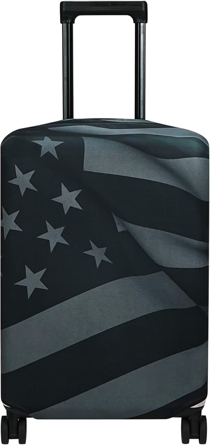 Explore Land Travel Luggage Cover Suitcase Protector Fits 23-26 Inch Case (Flag, M)