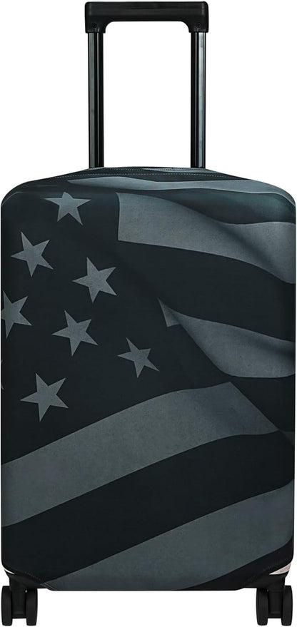 Explore Land Travel Luggage Cover Suitcase Protector Fits 23-26 Inch Case (Flag, M)