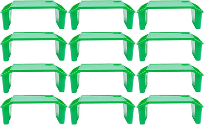 12 Pcs Kids Lap Desk Tray, 19.7×9.8×7.1In Portable Lap Bed Table with Side Pockets, Plastic Breakfast Laptop Trays, Laptop Desk Snack Tray for Family, School (Green)