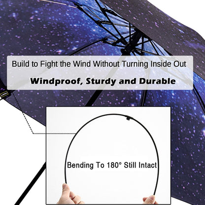 LANBRELLA Compact Reverse Folding Umbrella Auto Windproof Travel Umbrella