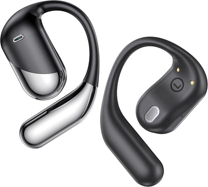 Open Ear Bluetooth 5.4 Headphones, Wireless Earbuds Sport Over Earphones with Ear Hooks 50H Playtime Ear Buds LED Display Charging Case, Waterproof Design for Running Fitness Walking
