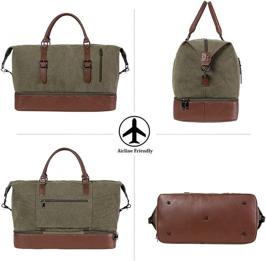 Weekender Overnight Bag Carry On Bag Travel Bag with Shoe Pouch