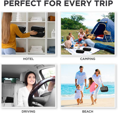 5pc Small Black Packing Cubes for Suitcases - Travel Packing Organizers for Carry on Suitcase - Luggage Cubes set of 5