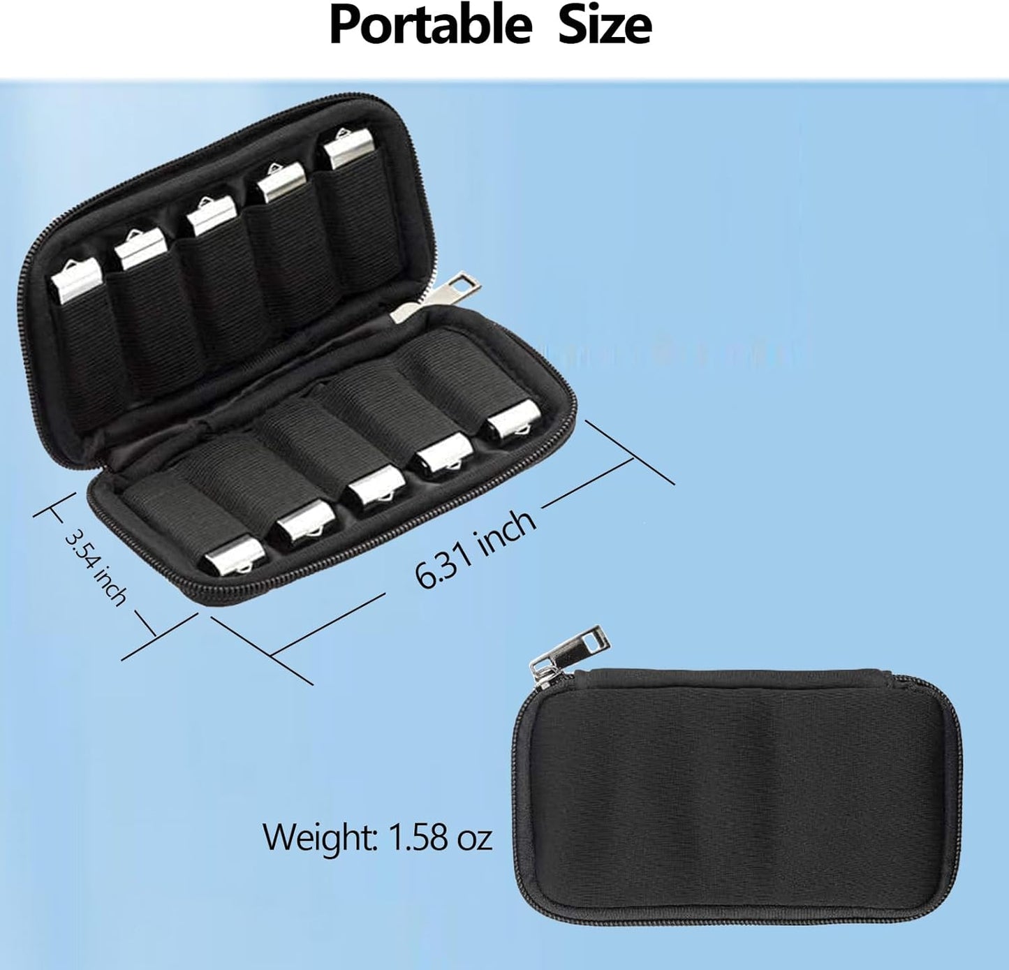 ABLAZE Flash Drive Case USB Storage Case, USB Holder Storage Bag with Label, Portable USB Case Electronic Accessories Organizer for USB Thumb Drive (Black)