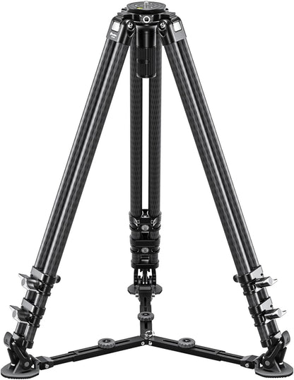 Leofoto LVC-253C+BV-20 Video Tripod, Twin Leg, Integrated Bowl, Leveling Base with Handle, 3 Leg Sections, Fluid Head Set, Lever Release Clamp