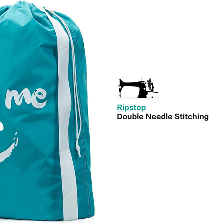 HOMEST 2 Pack XL Wash Me Travel Laundry Bag, Machine Washable Dirty Clothes Organizer, Large Enough to Hold 4 Loads of Laundry, Easy Fit a Laundry Hamper or Basket