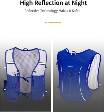 ECOHUB Running Hydration Vest Backpack,Lightweight Breathable Pack with 2L Water Bladder Bag Daypack for Hiking Trail Running Cycling Race Marathon for Women Men