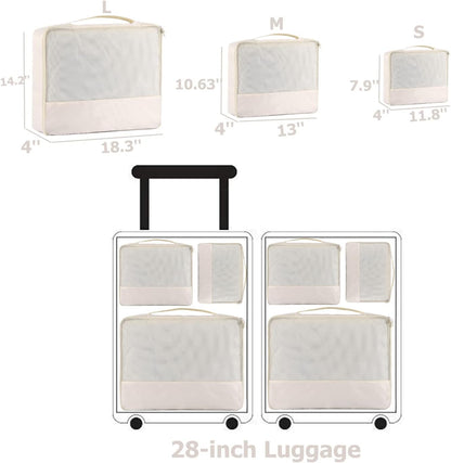 DoubleTrip Packing Cubes for Suitcases Carry on Luggage Organizer 6 Set Travel Accessories Lightweight Storage Bag Space Saver Clothes Pouch Large