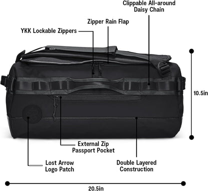 Baboon to the Moon Go-Bag Medium 40L – Detachable Straps, Small Duffle Bag for Travel, Gym Bag for Women, Mens Travel Bag, Duffel Bags for Traveling, Travel Duffel Bags for Women (Black)