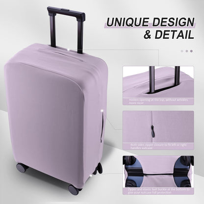 Travel Luggage Cover - Scratch-Resistant Fit 19-31 Inch Suitcase Protector, Lavender Purple (L, 26-27 inch)