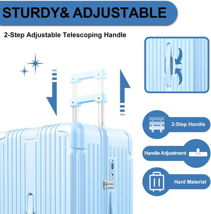 Krute Luggage Sets 2 Pieces PC+ABS Hardshell Suitcase with Spinner Wheels TSA Lock Carry On Suitcase Set 20+28 Inch Luggages