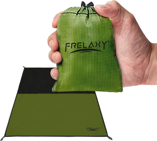 Frelaxy Pocket Picnic Blanket, Waterproof Sandproof Beach Mat, Compact Camping Tarp for Festivals, Hiking, Travel, Outdoor Recreation
