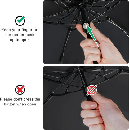 Mini Travel Umbrella - UPF 50+ Sun Protection Compact Manual Open Small Sun Umbrella