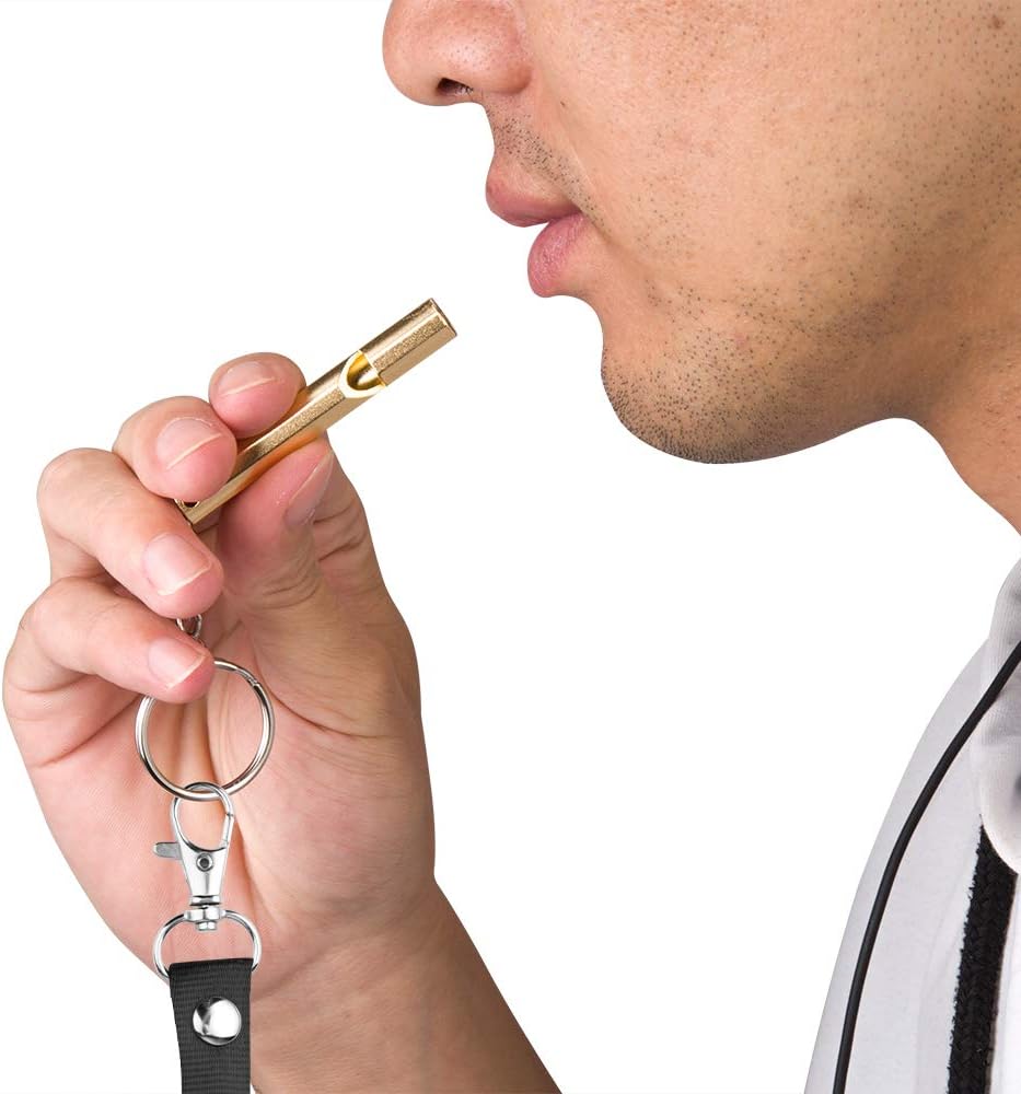 Emergency Whistle, 2PCS Premium Safety Survival Whistles with Lanyard Keychain, High Pitch Double Tubes for Outdoor Hiking Camping Hunting Fishing Boating